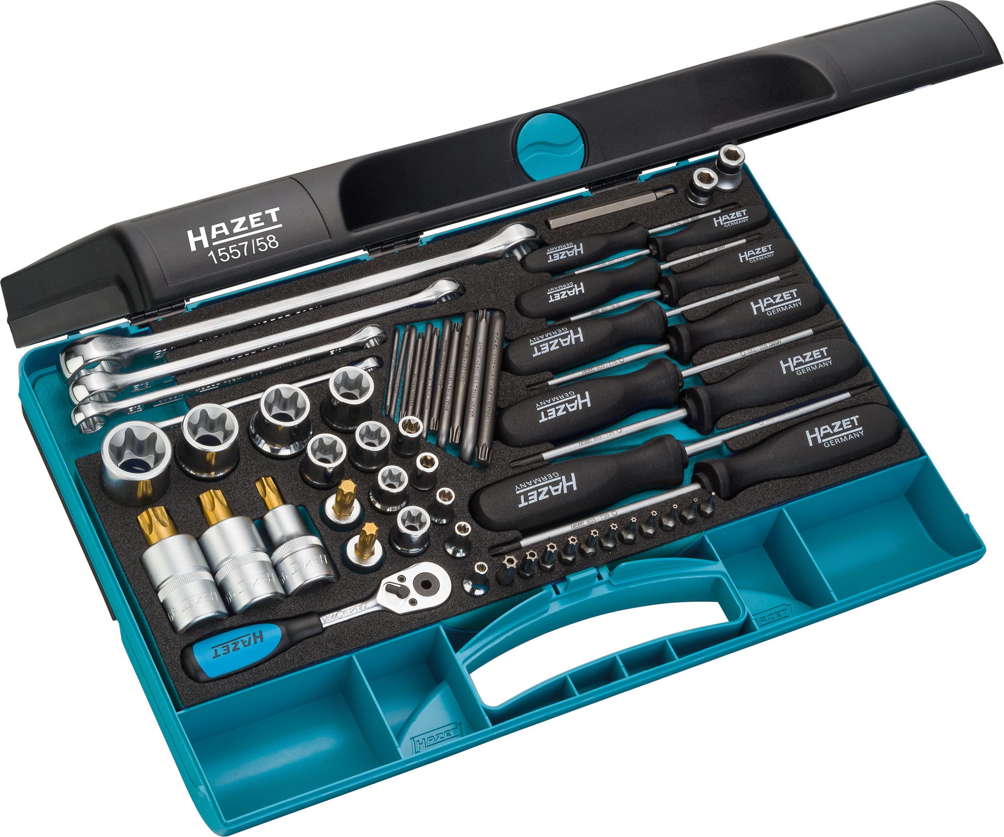 メンテナンス HAZET TORX SET CHROM-VANADIUM HAZET Tool set TORX 1557/58 Square, hollow 6.3 mm (1/4 inch