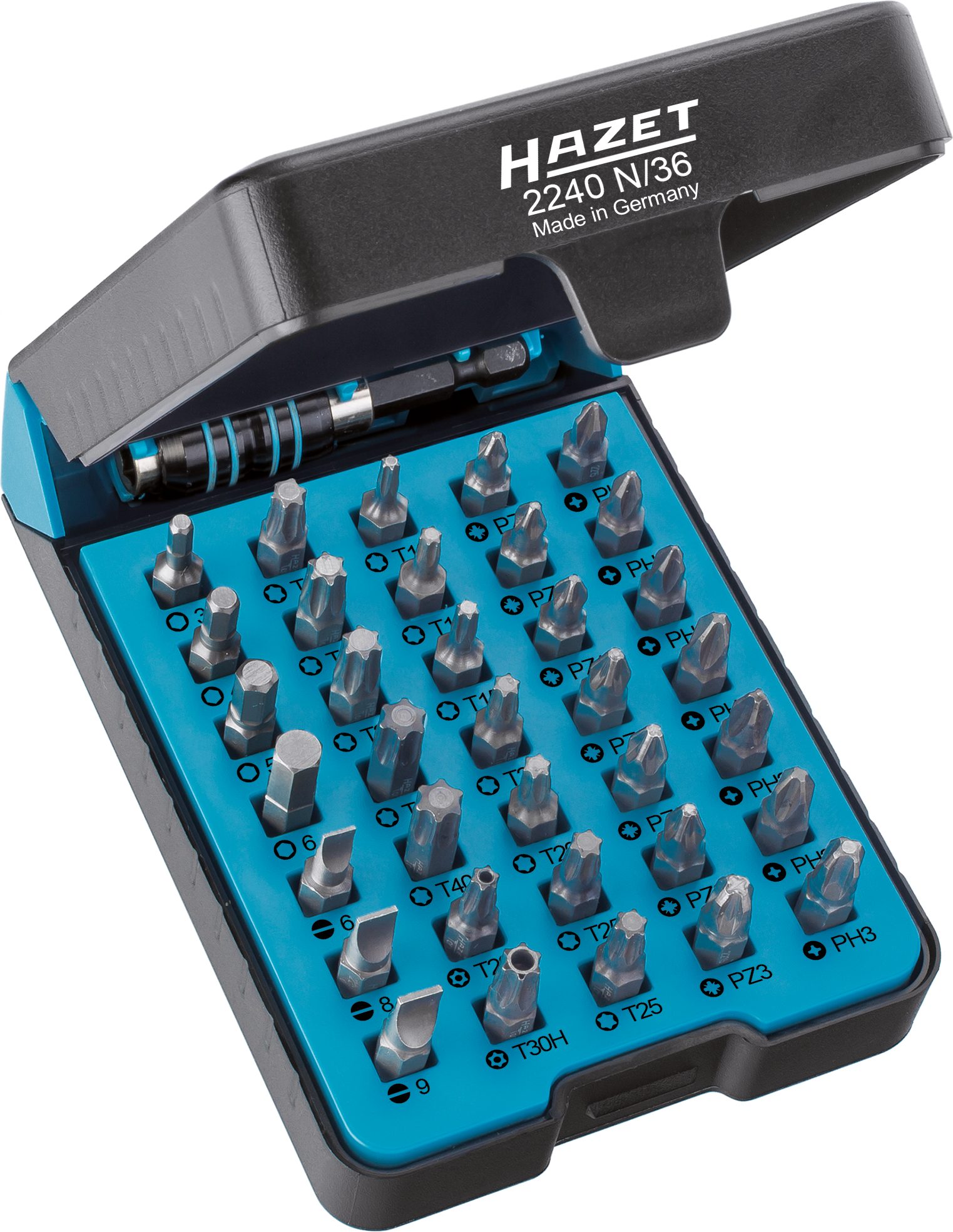 HAZET box screwdriver bit set 2240N/36 Pozidriv profile PZ