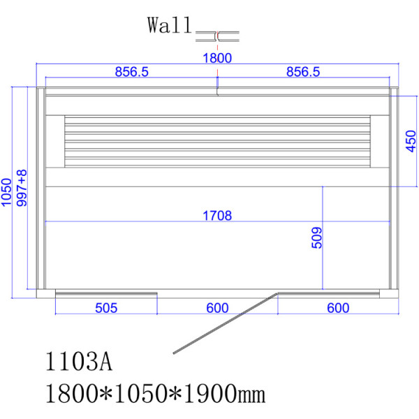 AWT Sauna E1113A Hemlock 180x105 ohne Saunaofen