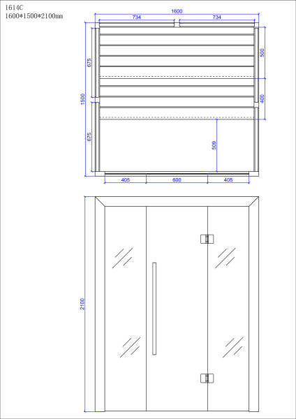 AWT Sauna E1614C Hemlock 160x150 6.8kW Cilindro