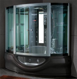 Dampfdusche mit Whirlpool Wellgems WG-U689 160x160 Anthrazit