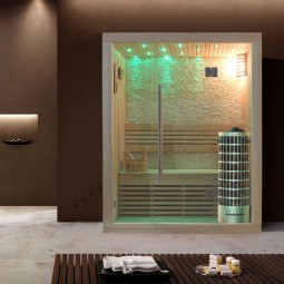 Sauna AWT E1103A Pappelholz/180x105/Weiss