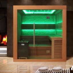 Sauna AWT E1241C rote Zeder/180x170/9kW EOS Cubo