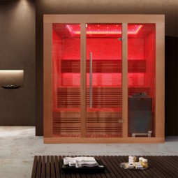 Sauna AWT E1244B rote Zeder/180x150/9kW EOS Cubo