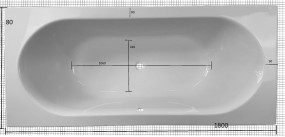Sanibay Anne 180x80 cm Rechteck-Whirlpool Comfort Speed Line