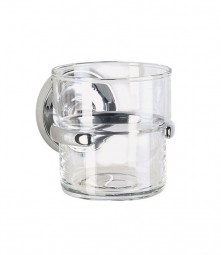 Smedbo VILLA Zahnputzbecherhalter mit klarem Glas K243 Verchromt Glänzend