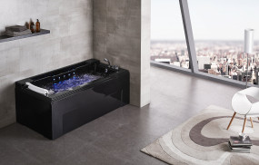 Whirlpool Schwarz Wellgems WG-U2605 OHS neueste Technik 190x100x74 cm