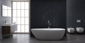 Badewanne freistehend StoneArt BS-525 Weisss 185x83 glaenzend