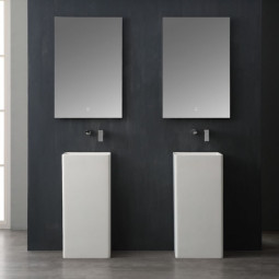 Standwaschbecken Waschbecken freistehend StoneArt LZ507 Weisss 40x40cm matt und glaenzend