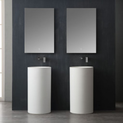 Standwaschbecken Waschbecken freistehend StoneArt LZ508 Weisss 45x45cm matt und glaenzend