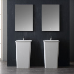 Standwaschbecken Waschbecken freistehend StoneArt LZ502 Weisss 51x43cm matt und glaenzend