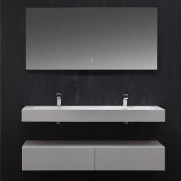 Badm?bel StoneArt LP4514 SET Weisss 140x48cm glaenzend oder matt