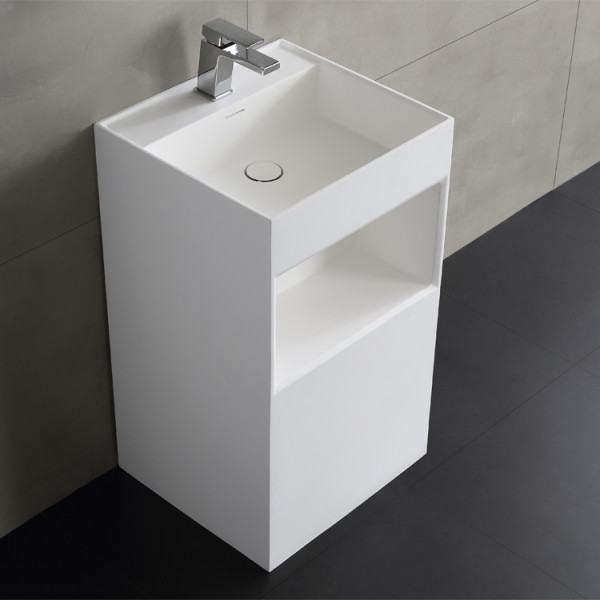 Standwaschbecken Waschbecken freistehend StoneArt LZ517 weiß 50x45cm