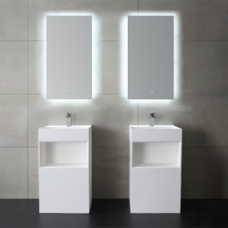 Standwaschbecken Waschbecken freistehend StoneArt LZ517 Weisss 50x45cm matt und glaenzend
