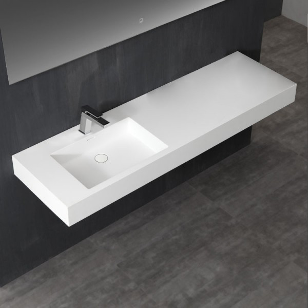 Waschbecken StoneArt LP4516L weiß 160x48cm matt und glänzend