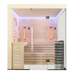 Sauna AWT E1205C-IR Pappelholz 207x168 9kW Cilindro