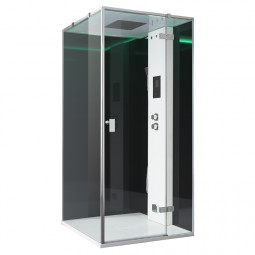 AWT Dampfdusche LD208F15 schwarz 90x90 rechts