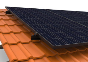 Montageset für 2 Module Dachpfannen Installation schwarz
